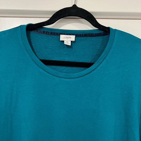 J Crew Womens Long Sleeve‎ Crewneck Top Bright Green/Blue Size XL - Picture 3 of 7